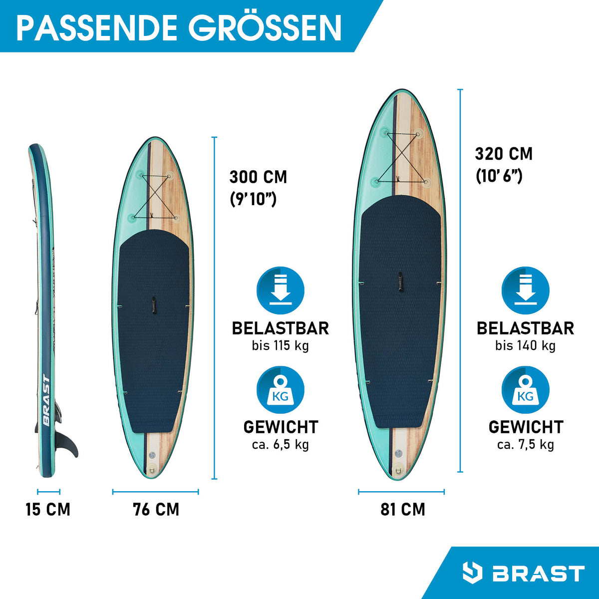 Aufblasbares SUP Board Set mit Sitz SHARK 300 nature