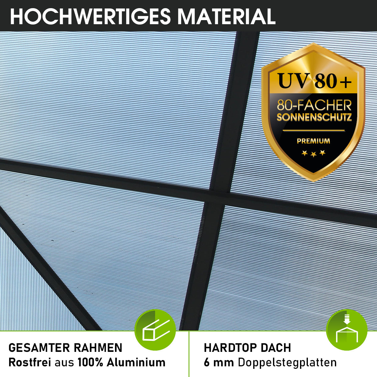 Alu Pavillon PAGODE 4x4m beige mit Moskitonetz