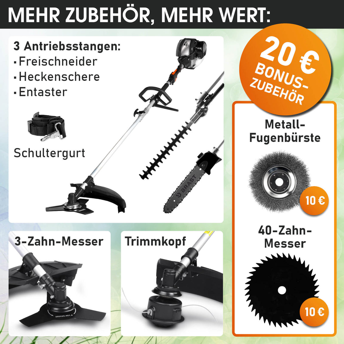 BRAST  6in1 Benzin Motorsense 4-Takt 3805