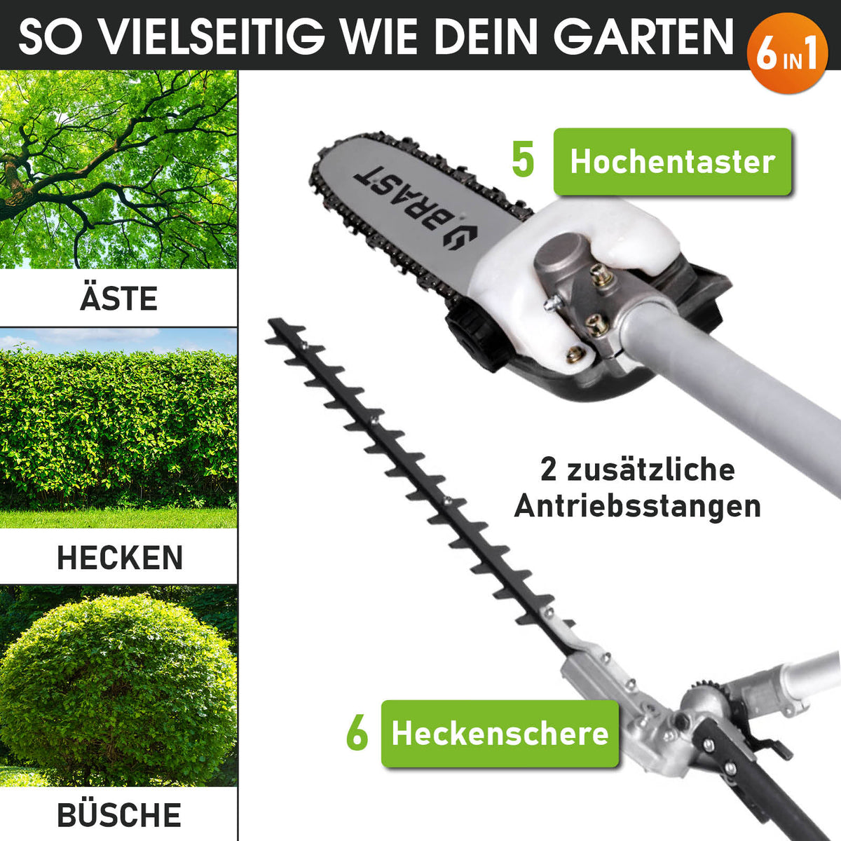 BRAST  6in1 Benzin Motorsense 4-Takt 3805