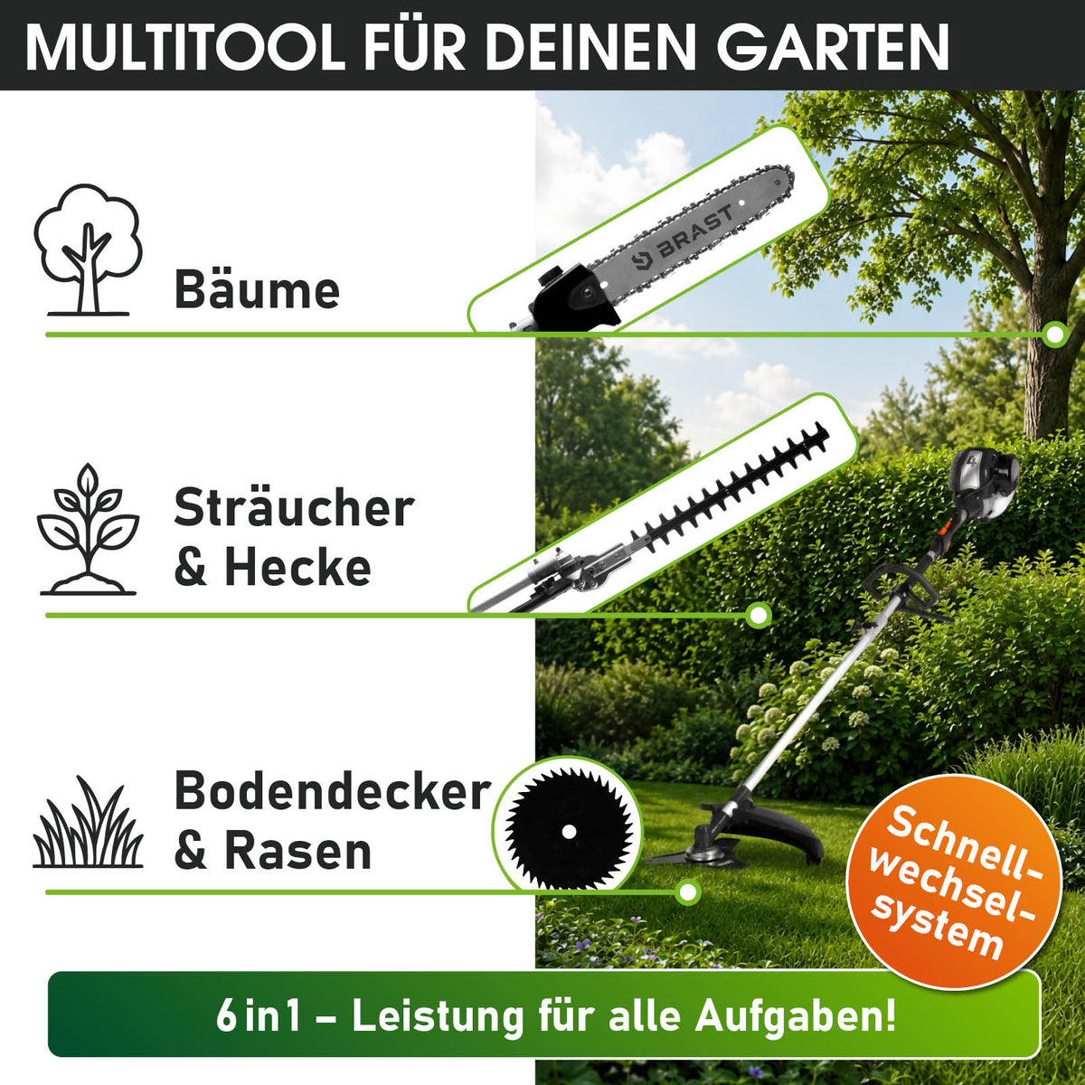 BRAST  6in1 Benzin Motorsense 4-Takt 3805