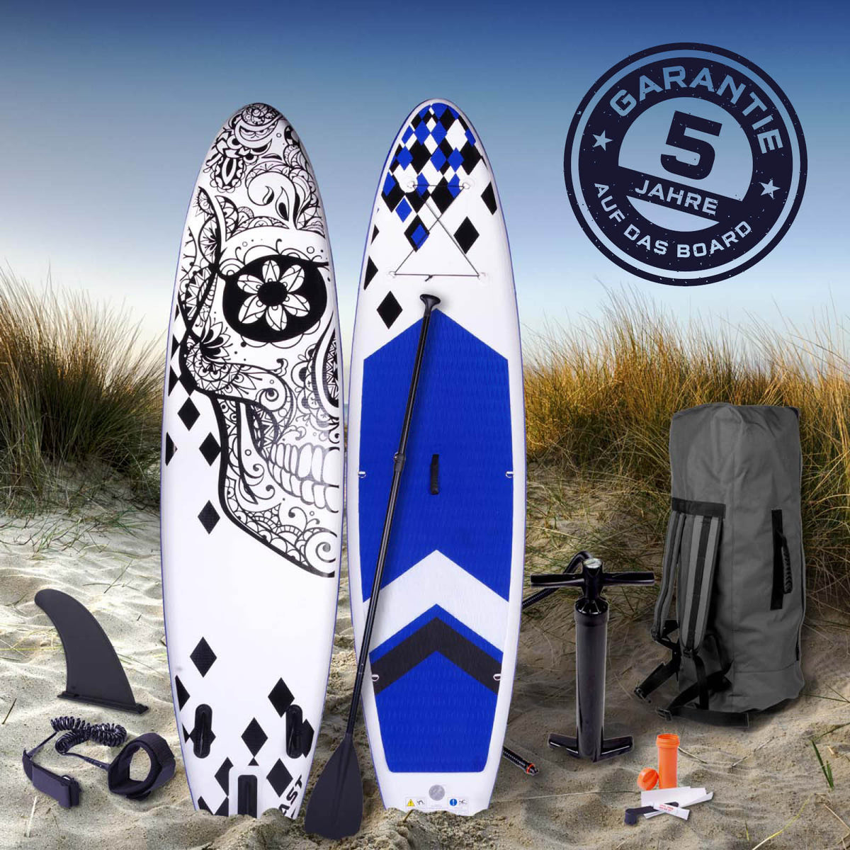 SUP Board aufblasbar CANDY SKULL 320 blue