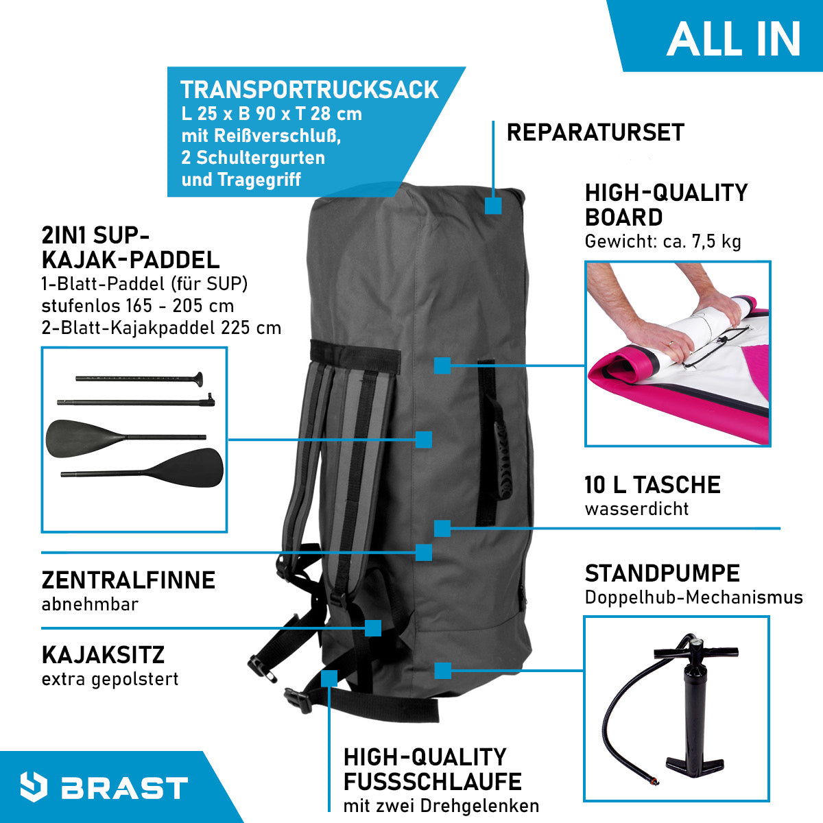 SUP Board aufblasbar KOLIBRI 300