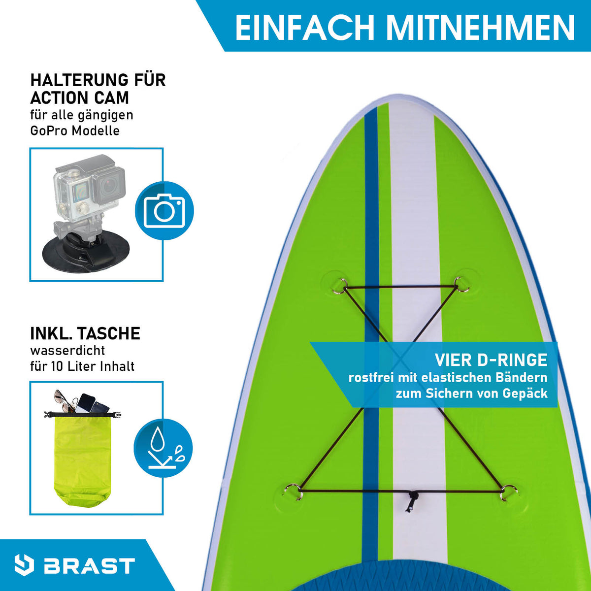 SUP Board aufblasbar SHARK 300 green