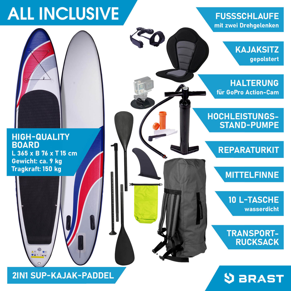 SUP Board aufblasbar DELUXE 365