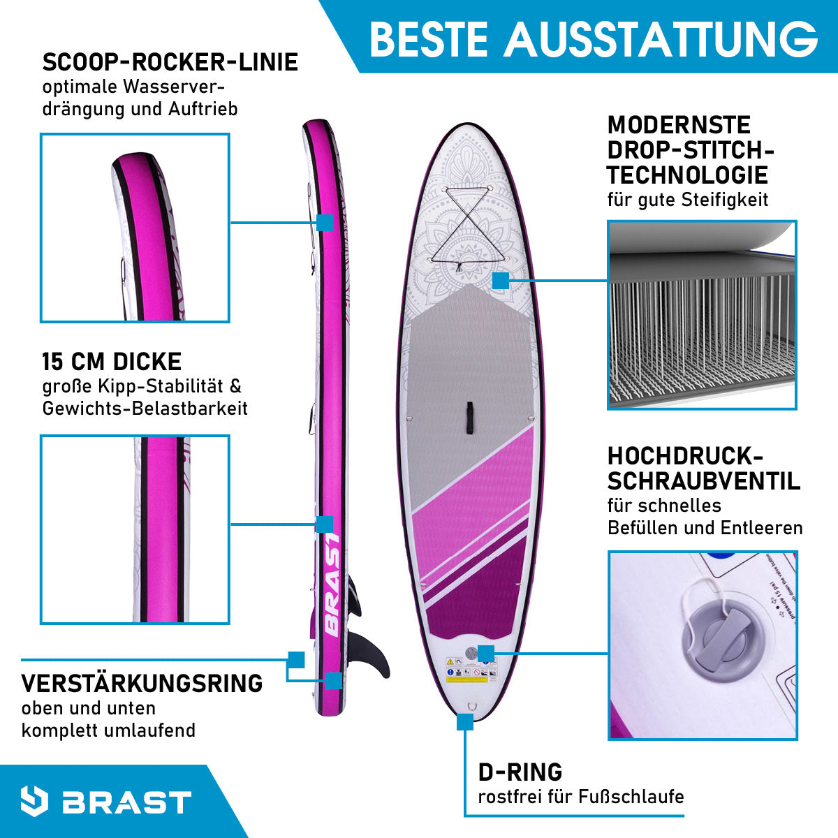 SUP Board aufblasbar FLOWER 300