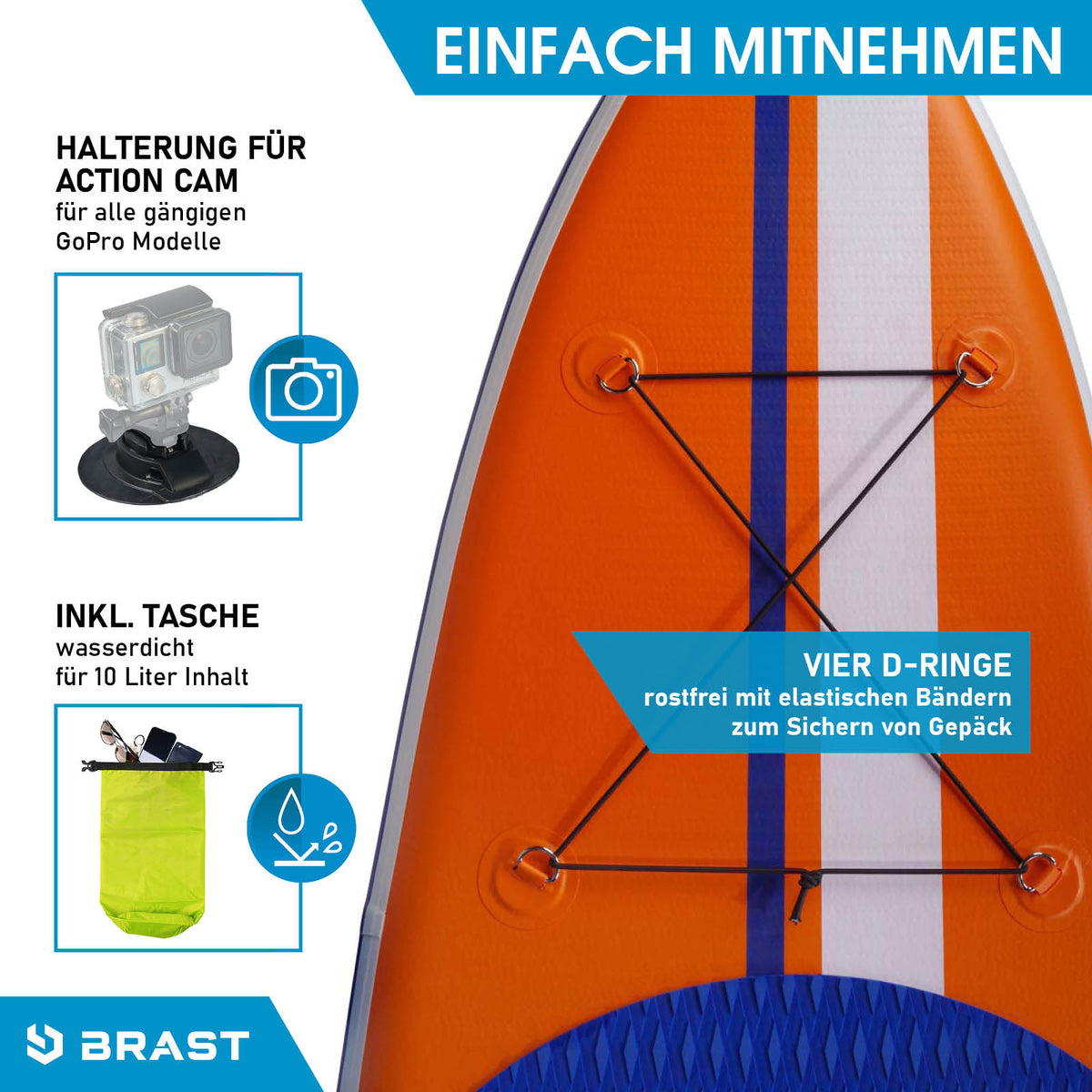 SUP Board aufblasbar SHARK 300 orange