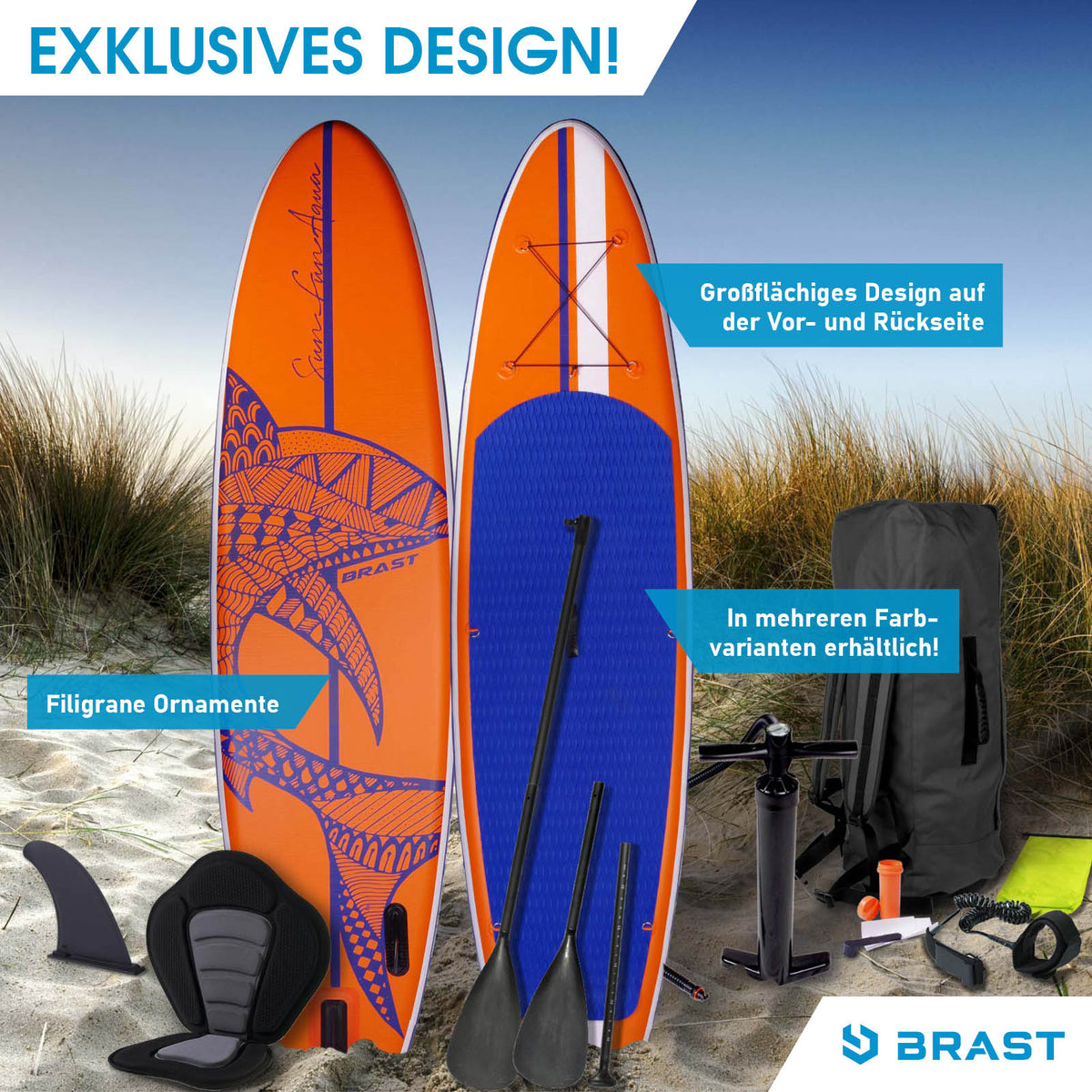 SUP Board aufblasbar SHARK 300 orange