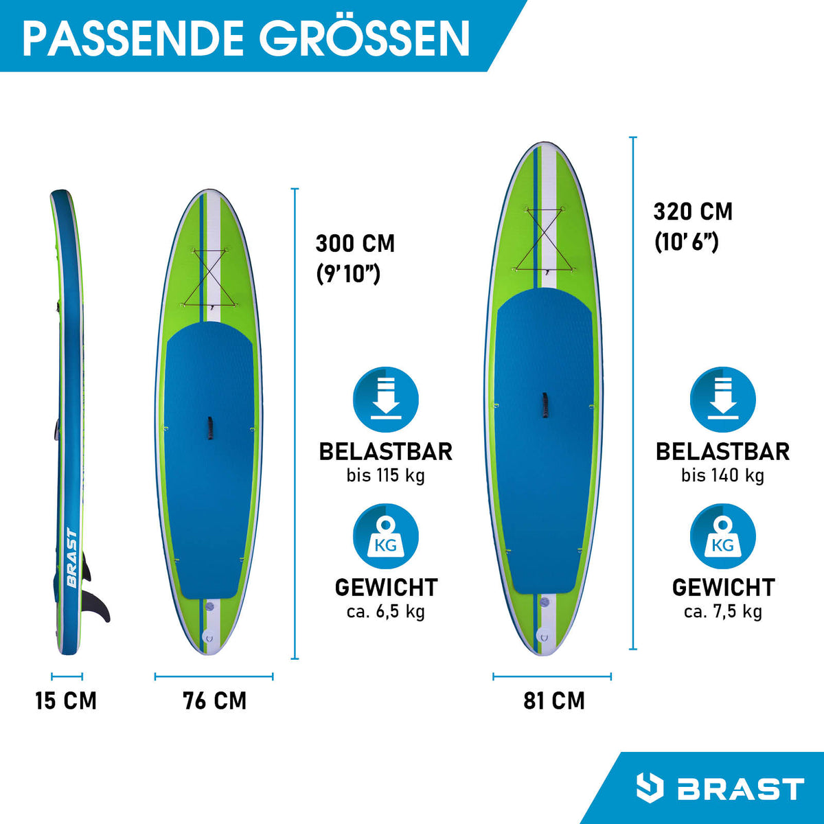 SUP Board aufblasbar SHARK 300 green