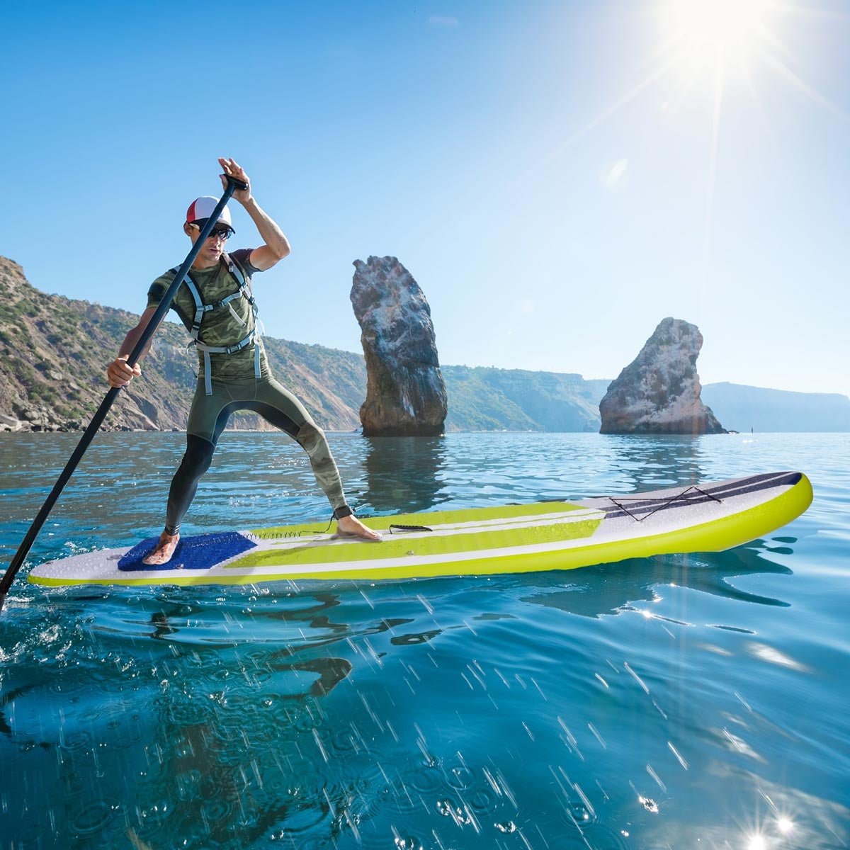 SUP Board aufblasbar GALAXY 300 lime/blau