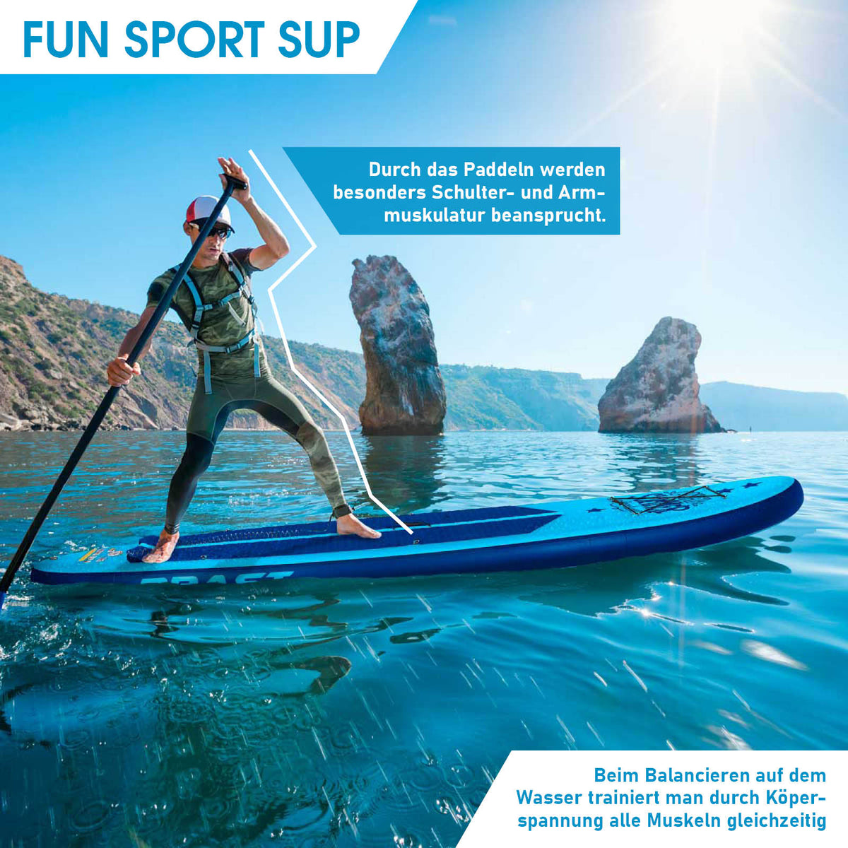 SUP Board aufblasbar SUMMER 320 blue