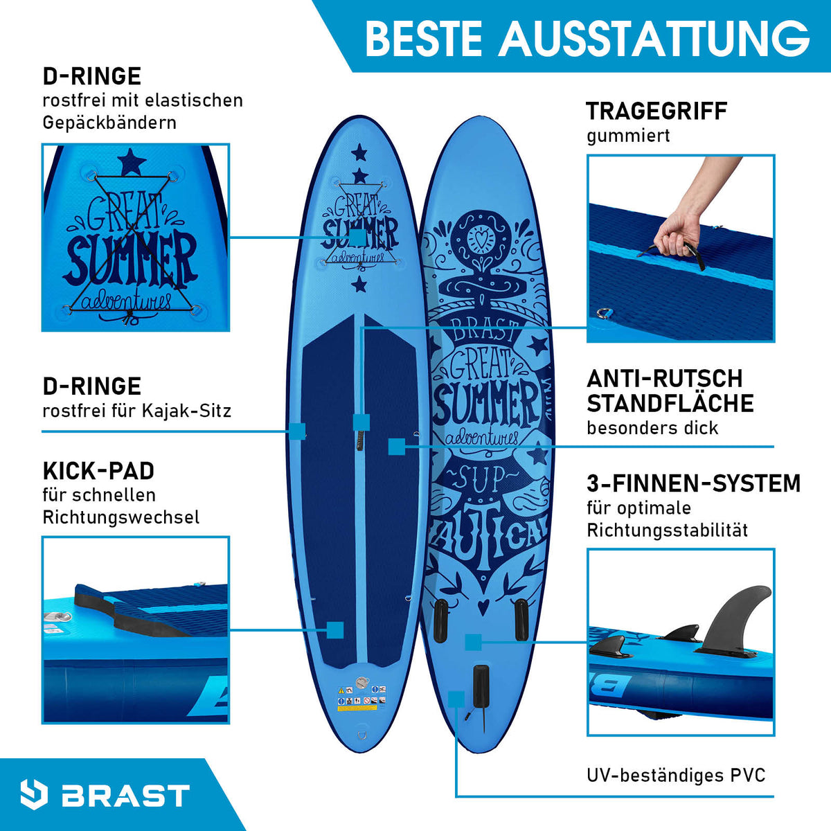 SUP Board aufblasbar SUMMER 320 blue
