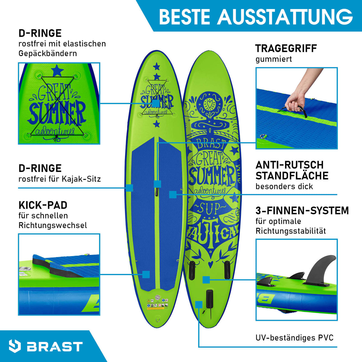 SUP Board aufblasbar SUMMER 320 green