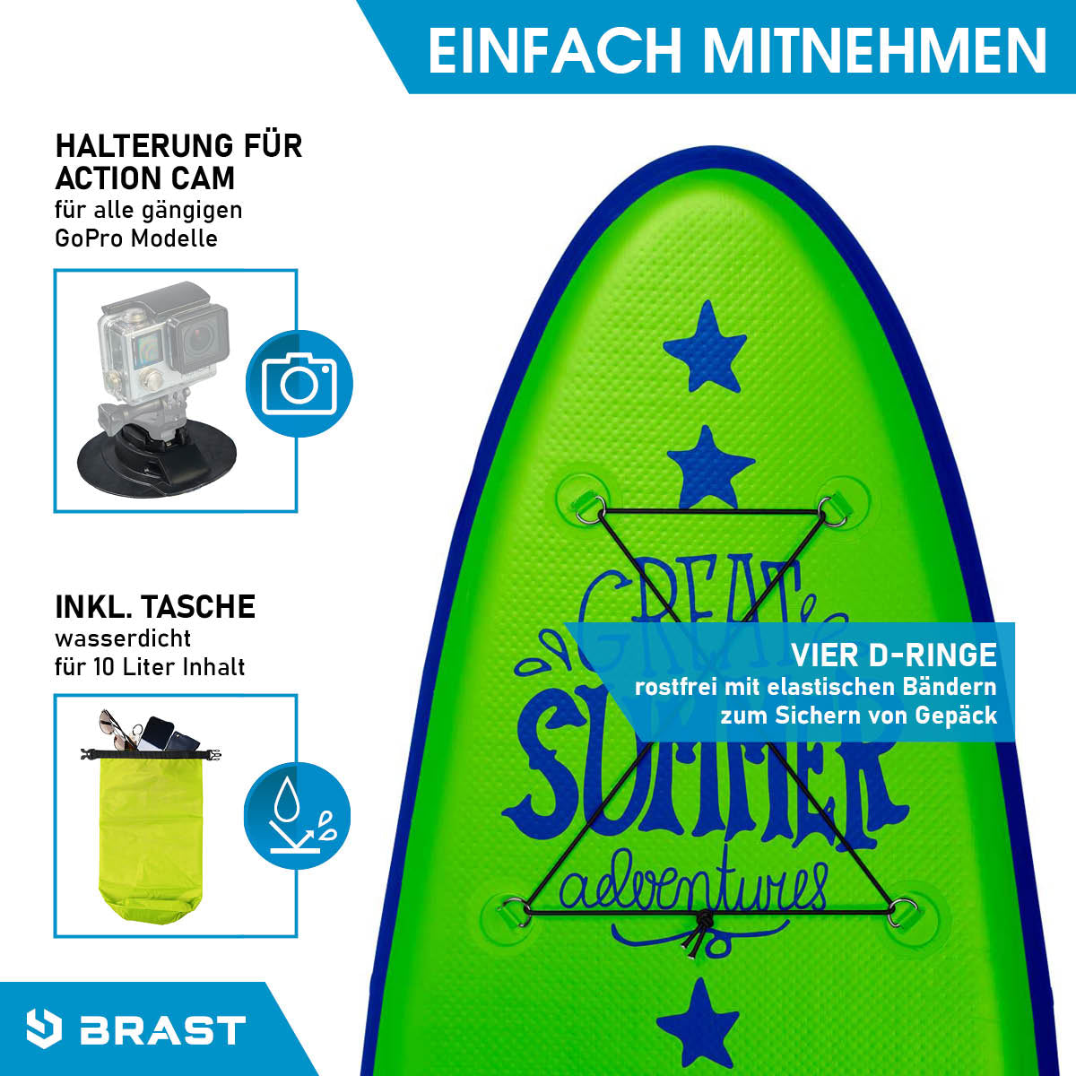 SUP Board aufblasbar SUMMER 320 green