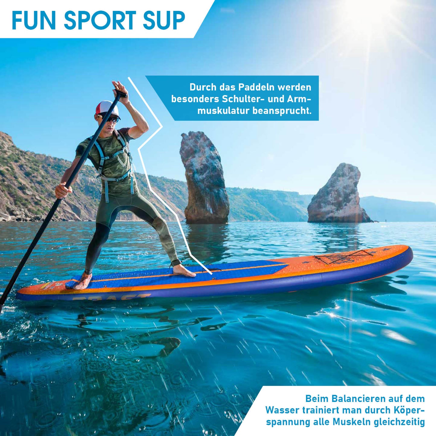 SUP Board aufblasbar SUMMER 320 orange
