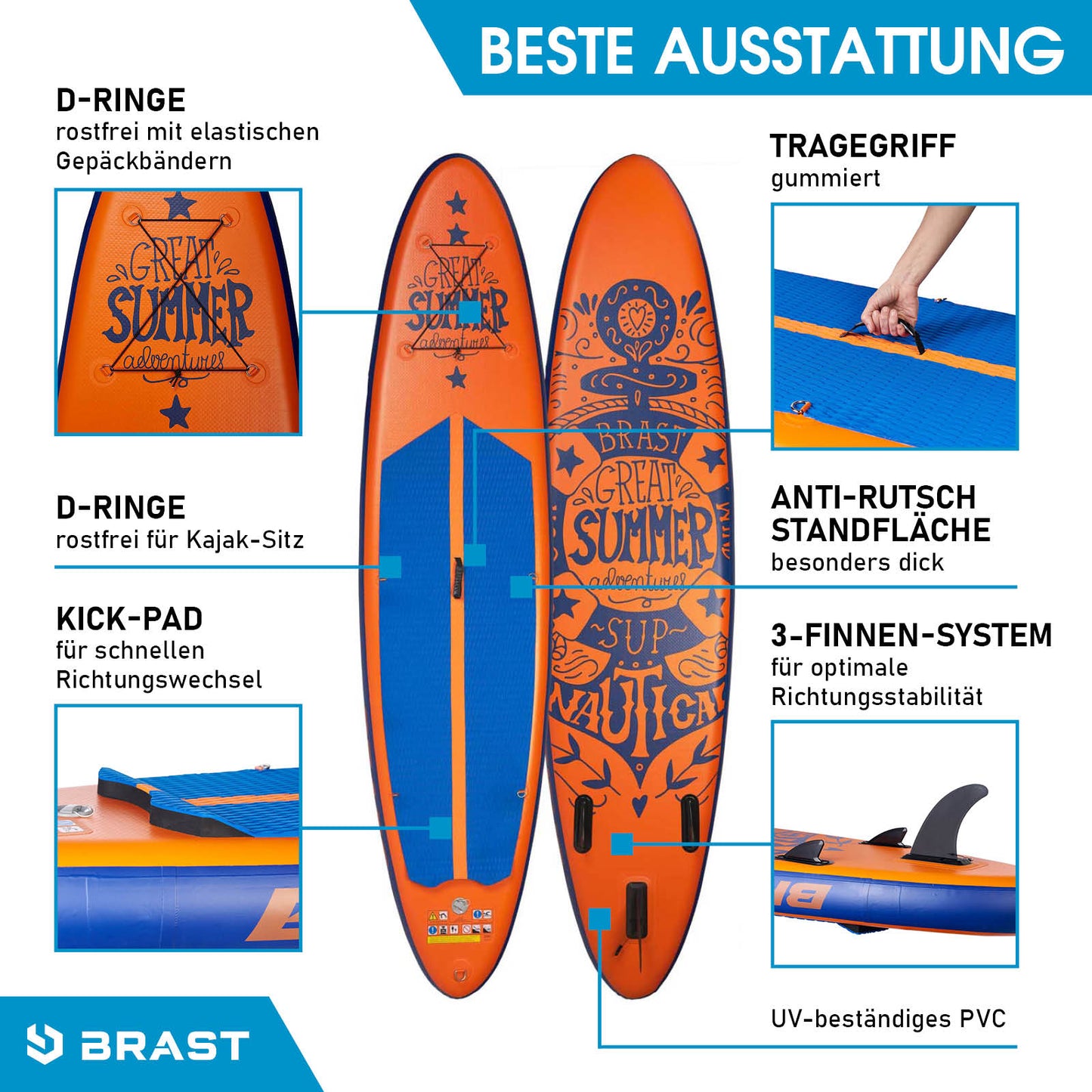 SUP Board aufblasbar SUMMER 320 orange