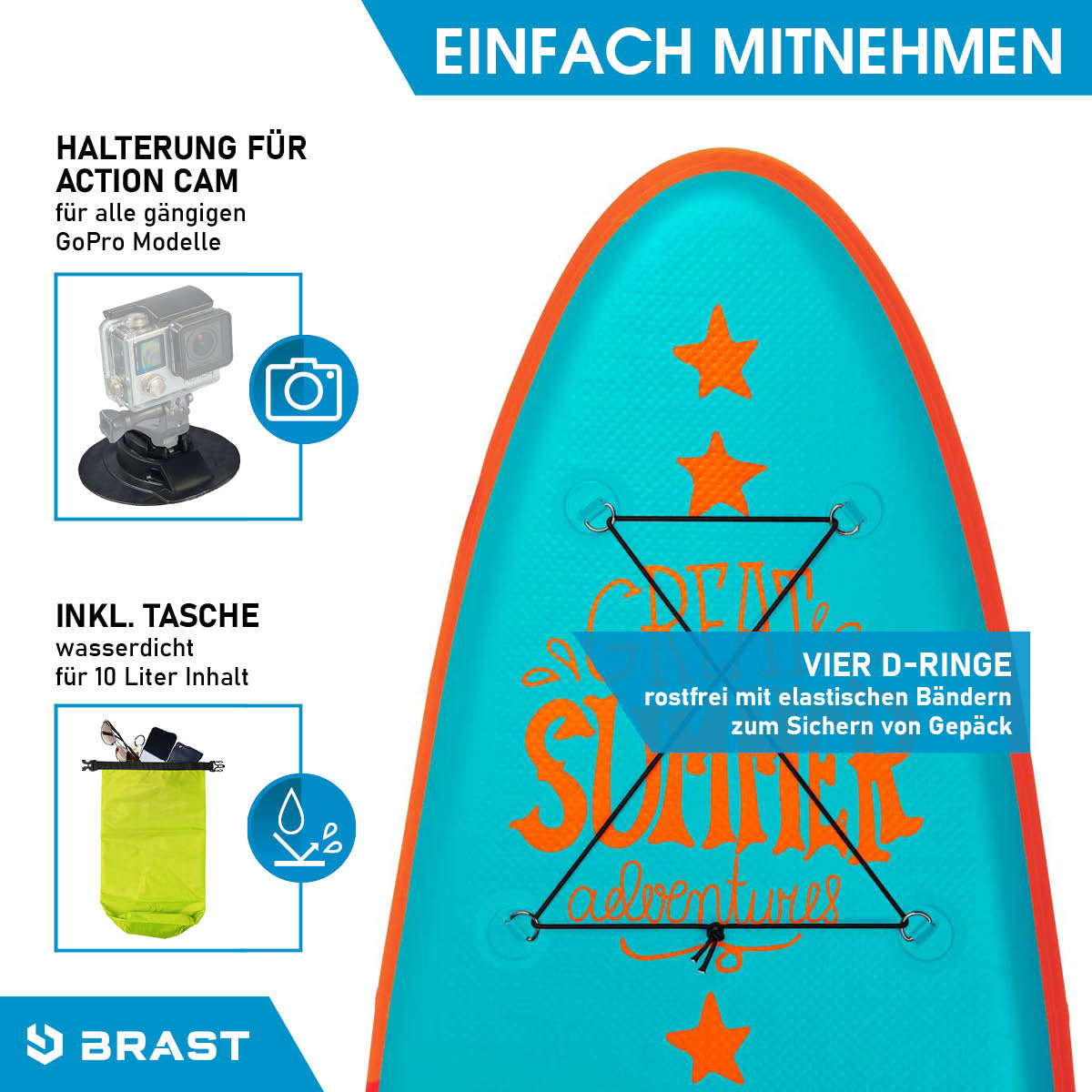 SUP Board aufblasbar SUMMER 320 türkis