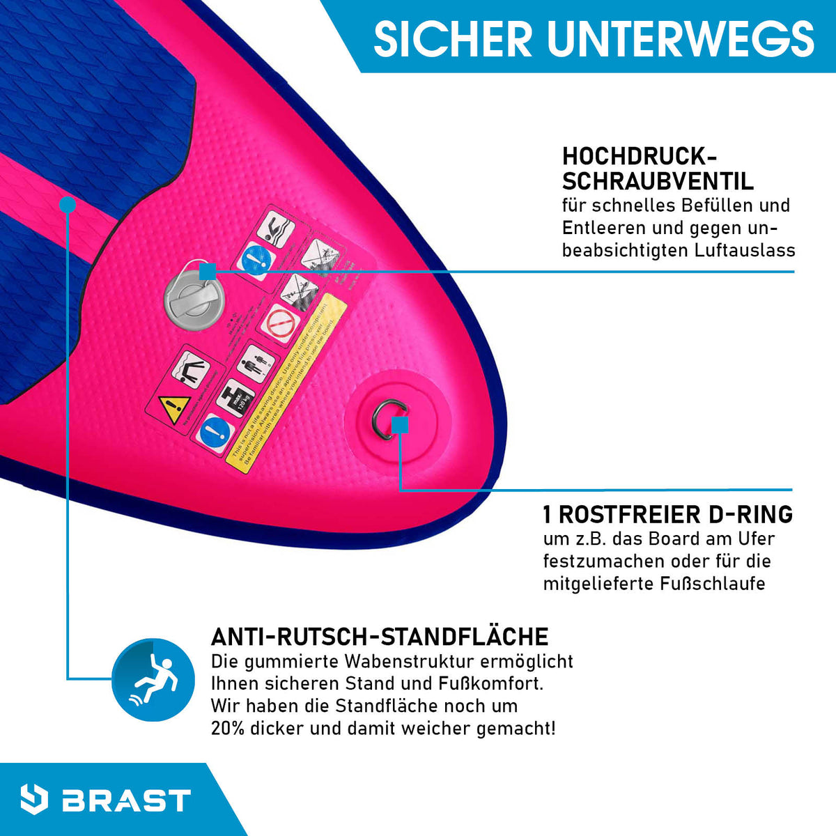 SUP Board aufblasbar SUMMER 320 pink