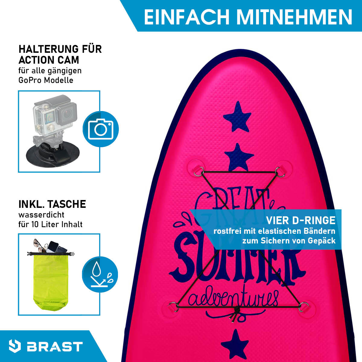 SUP Board aufblasbar SUMMER 320 pink