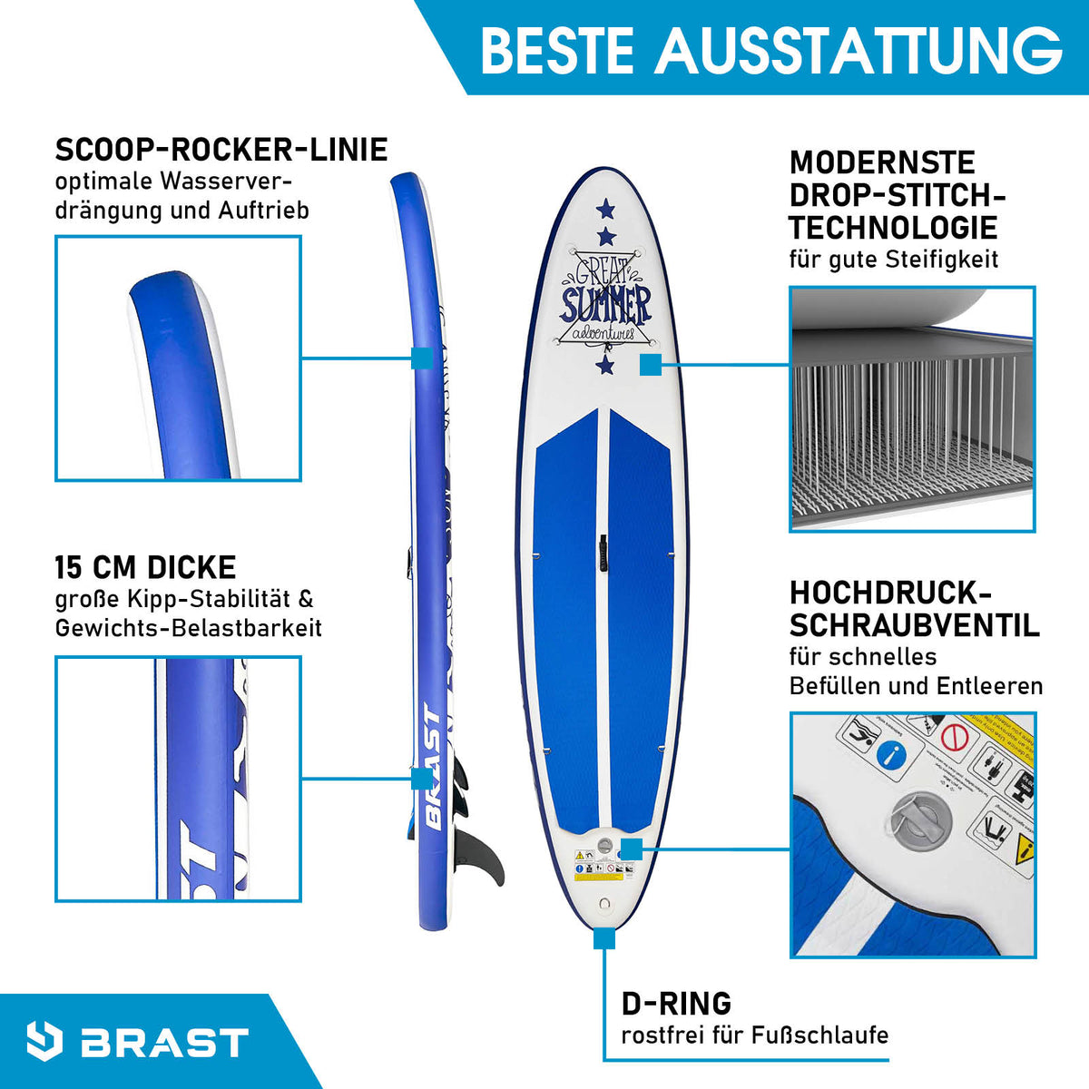 SUP Board aufblasbar SUMMER 320 white