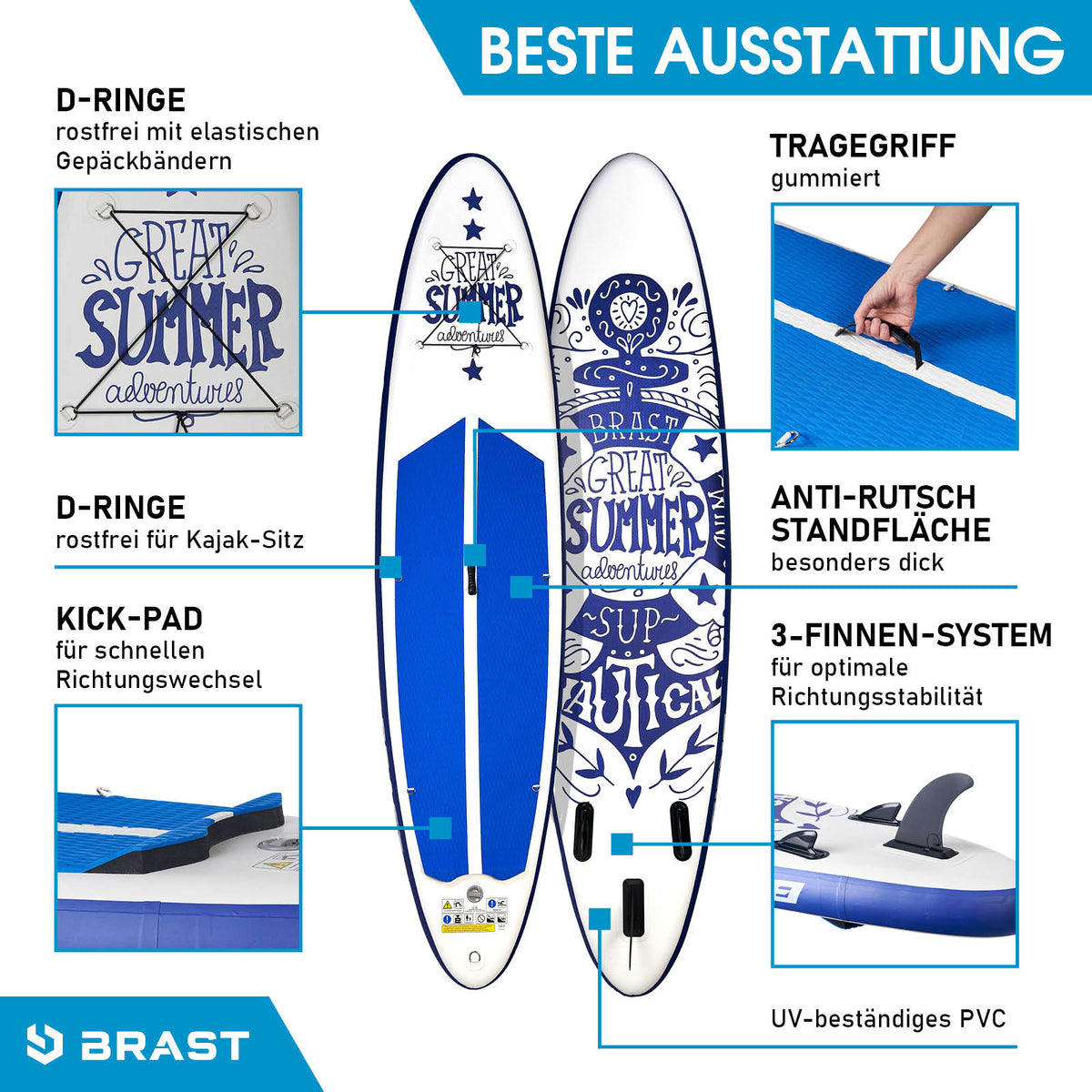SUP Board aufblasbar SUMMER 320 white