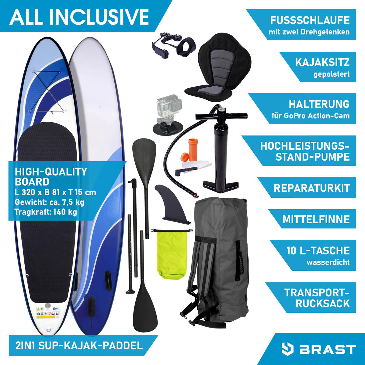SUP Board aufblasbar GLIDER 320