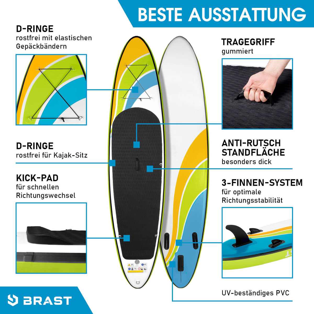 SUP Board aufblasbar HAPPINESS 300