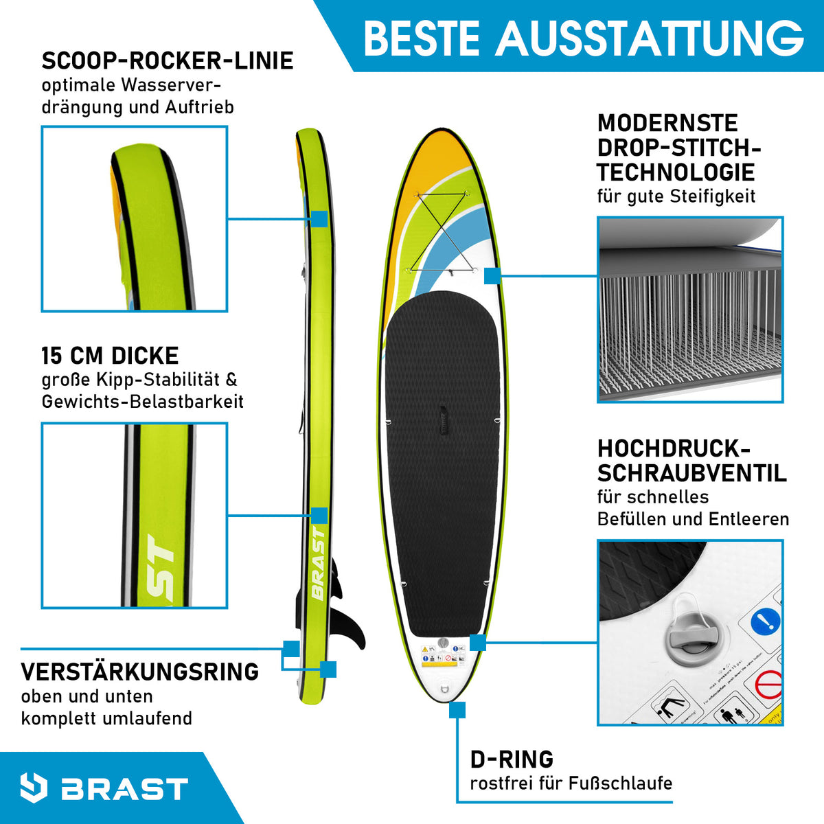 SUP Board aufblasbar HAPPINESS 300