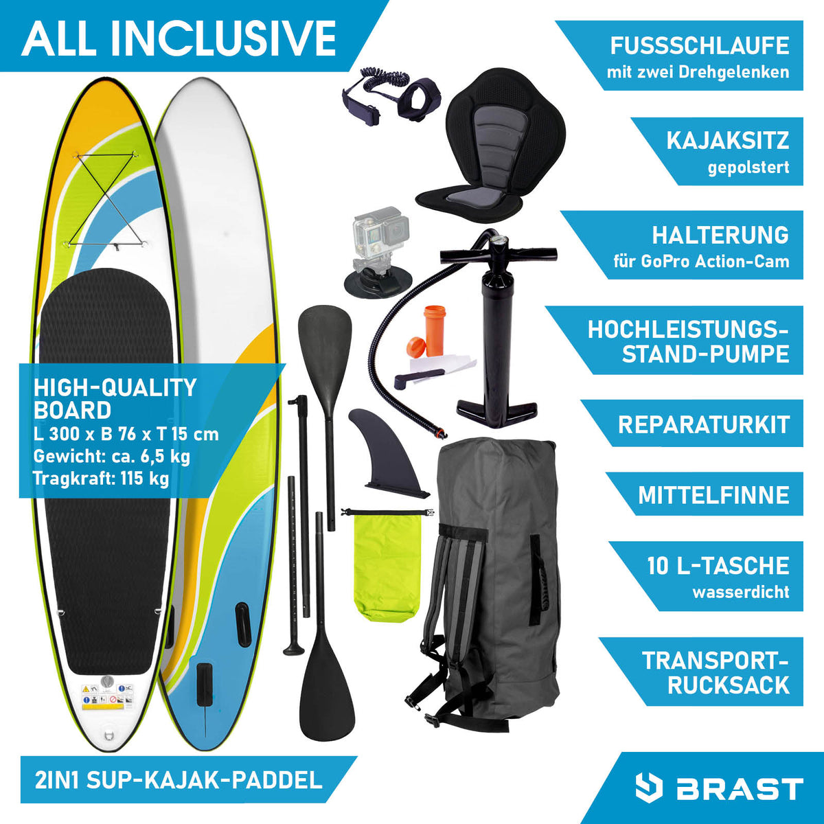SUP Board aufblasbar HAPPINESS 300