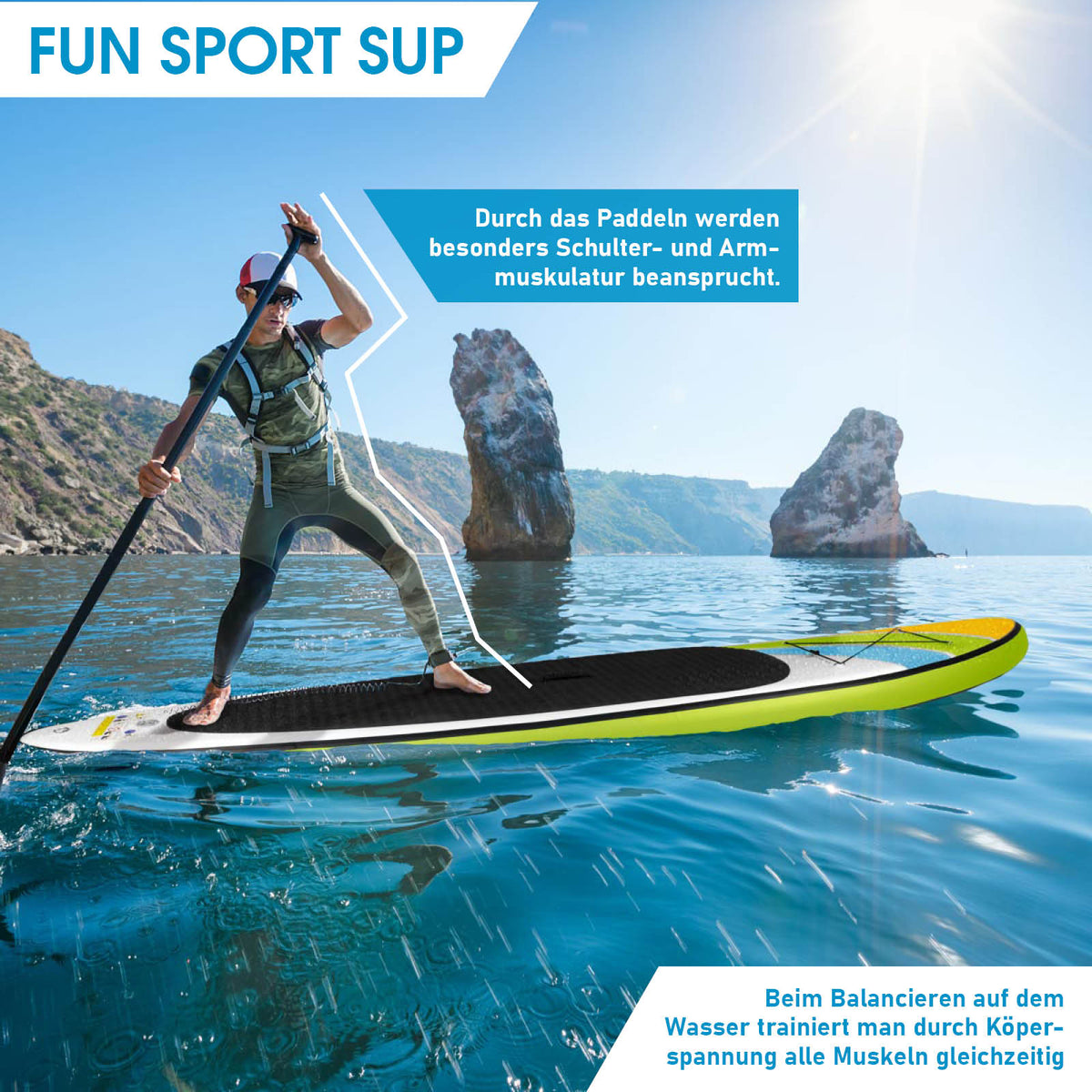 SUP Board aufblasbar HAPPINESS 320