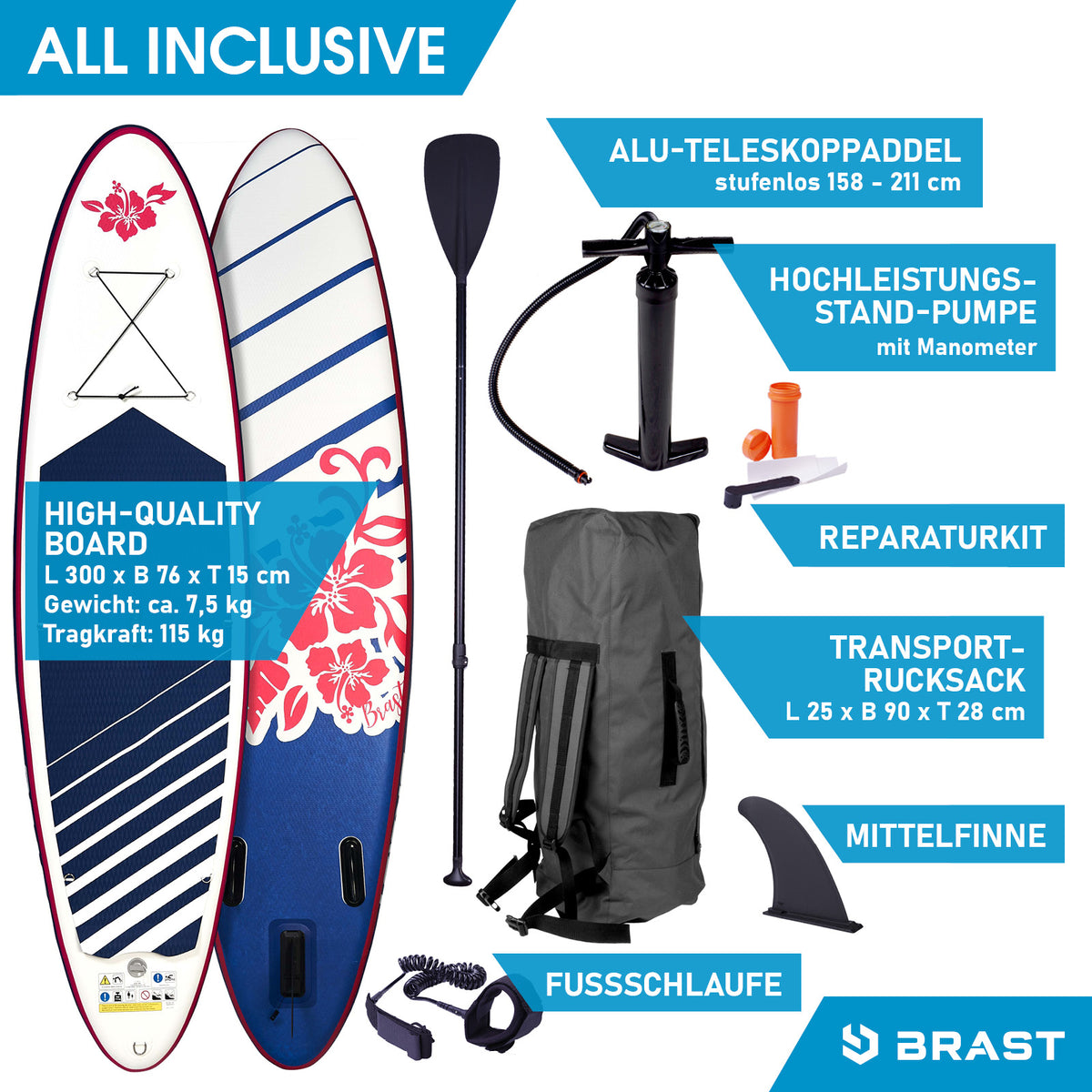 SUP-Board aufblasbar HIBISKUS 300