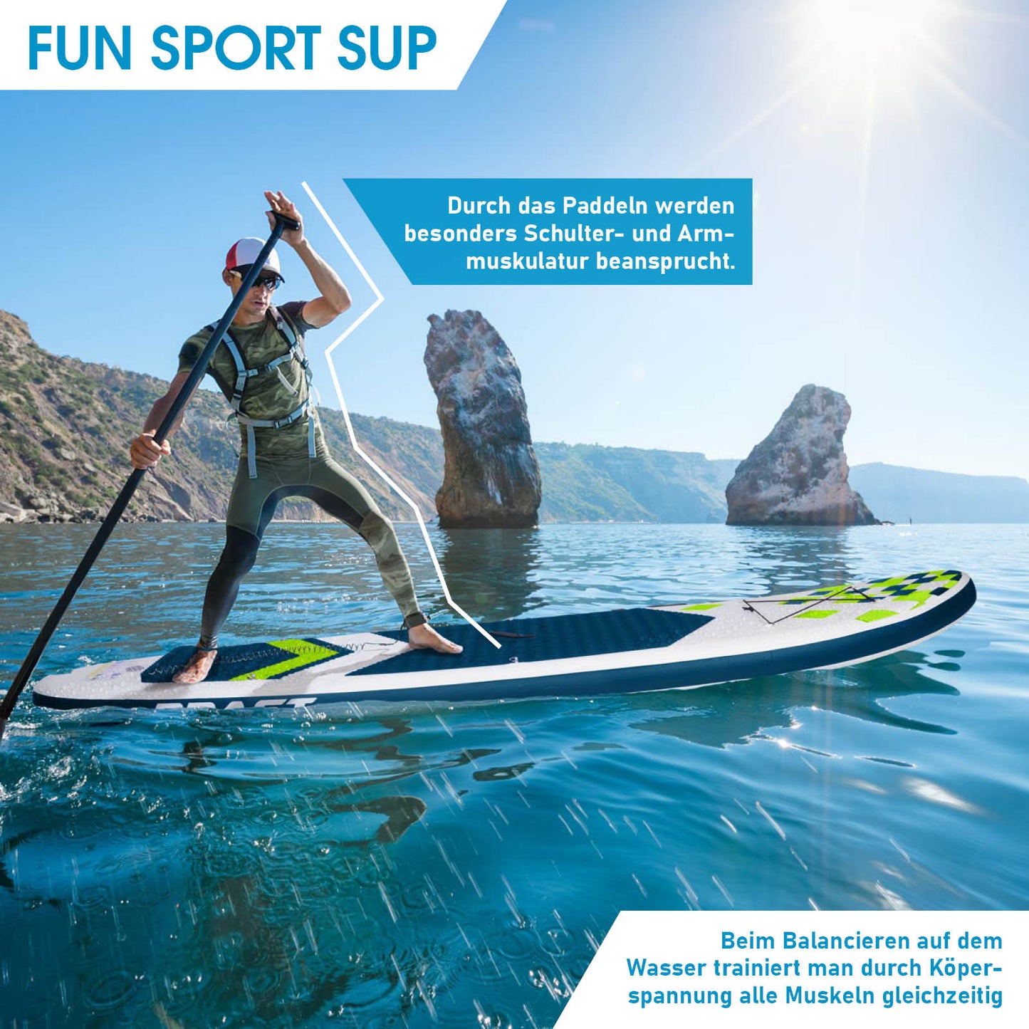 SUP Board aufblasbar CANDY SKULL 320 green