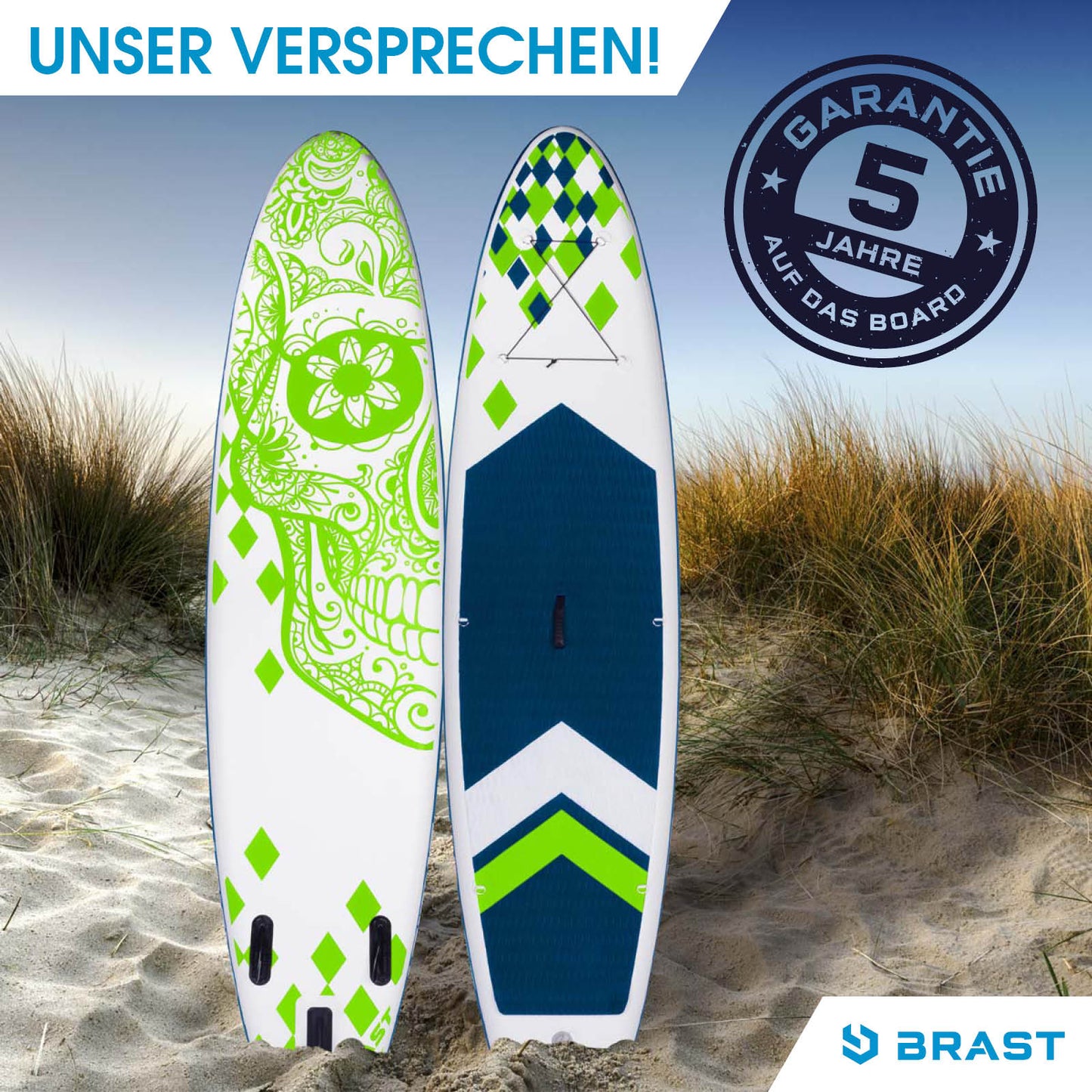 SUP Board aufblasbar CANDY SKULL 320 green