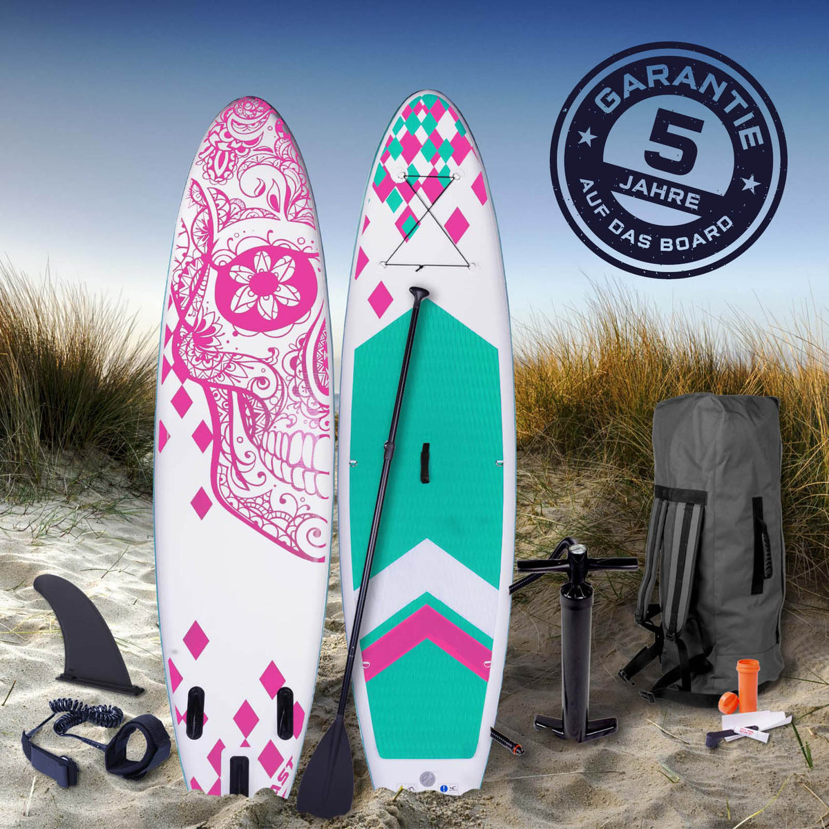 SUP Board aufblasbar CANDY SKULL 320 pink