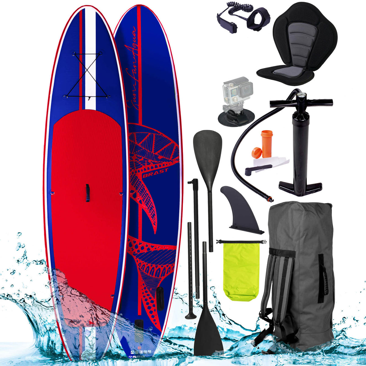 SUP Board aufblasbar SHARK 300 blue/red