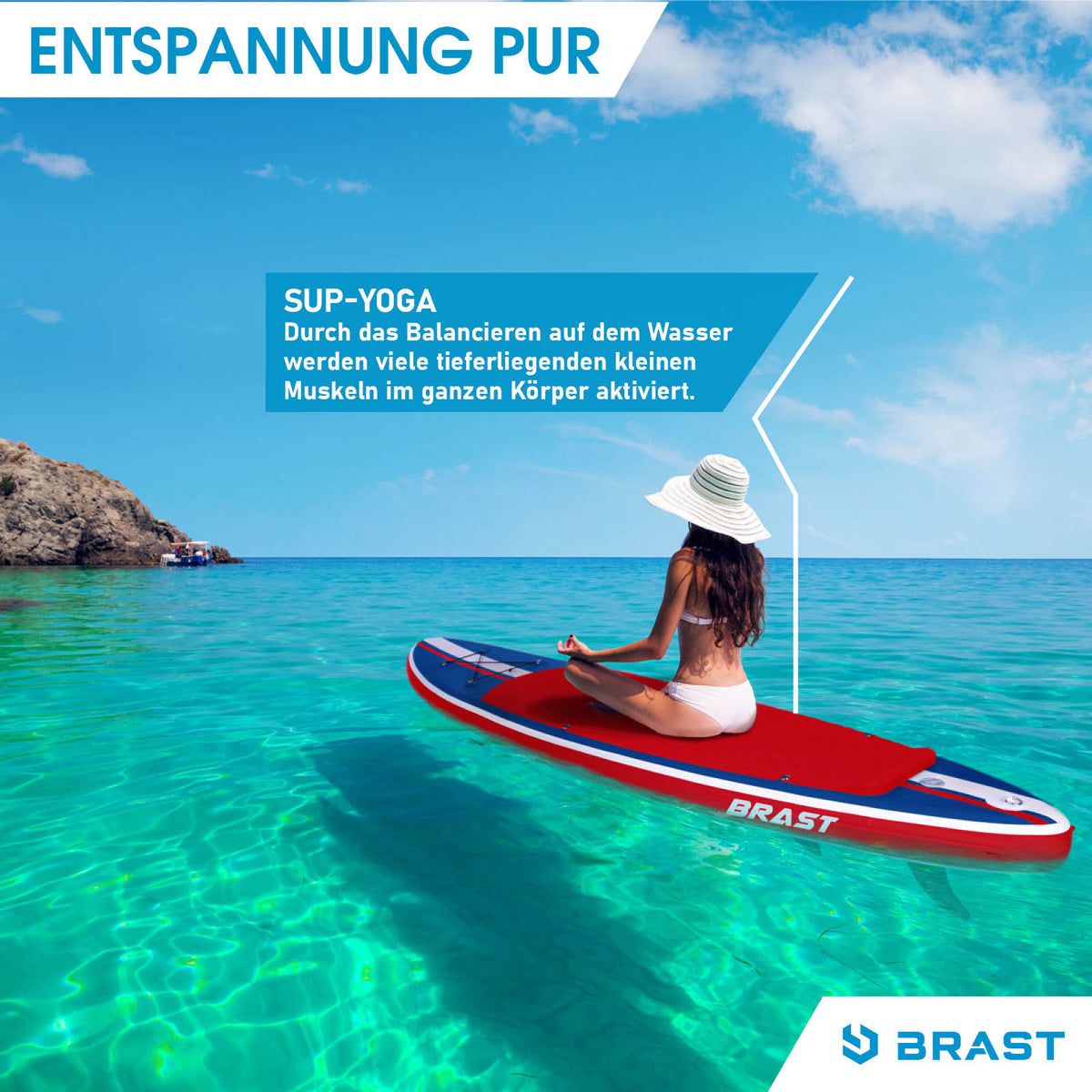 SUP Board aufblasbar SHARK 300 blue/red