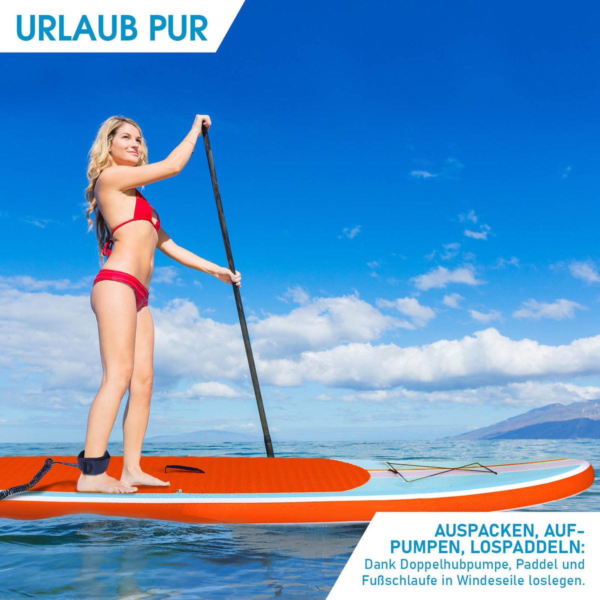 SUP Board aufblasbar SHARK 300 light blue/orange