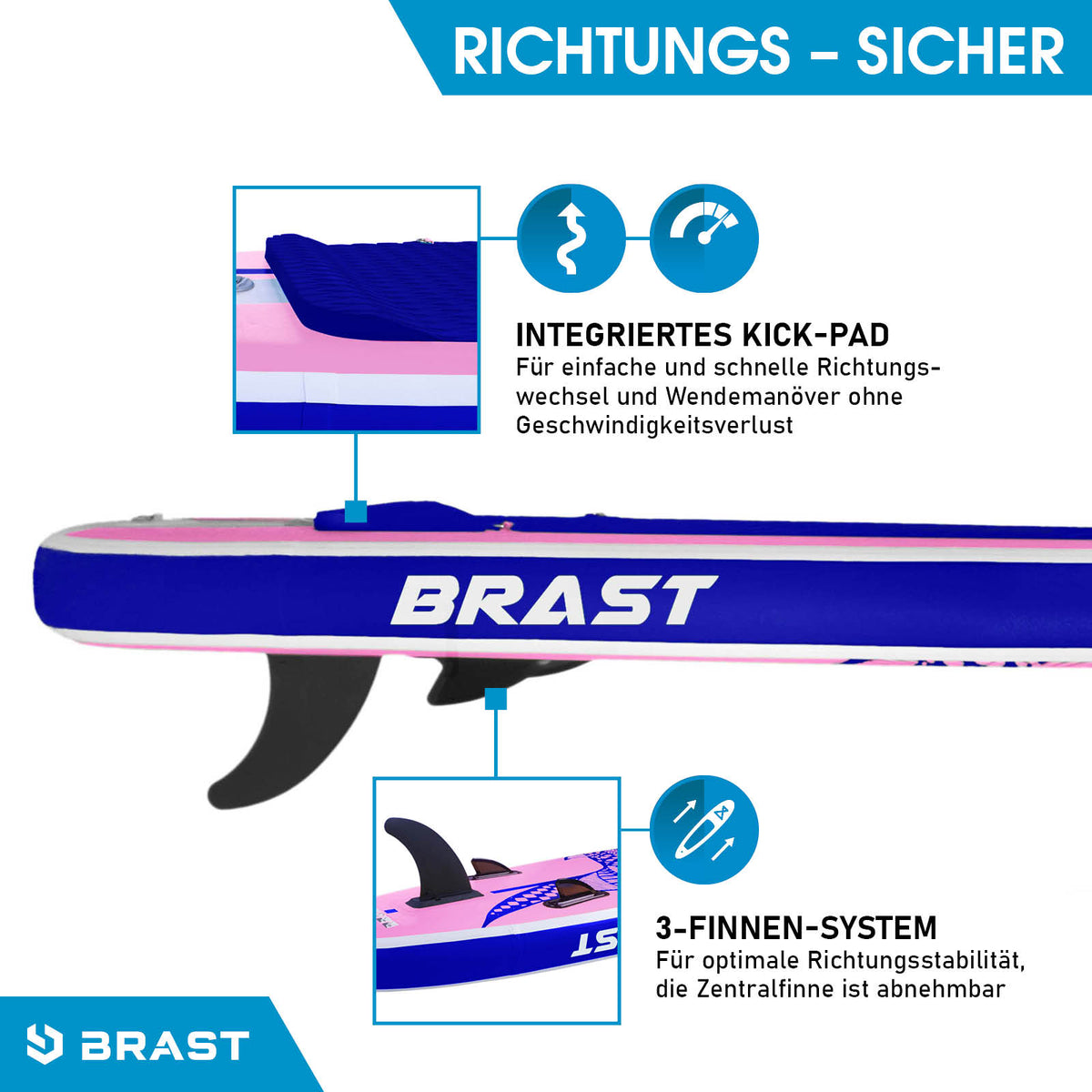 SUP Board aufblasbar SHARK 300 pink