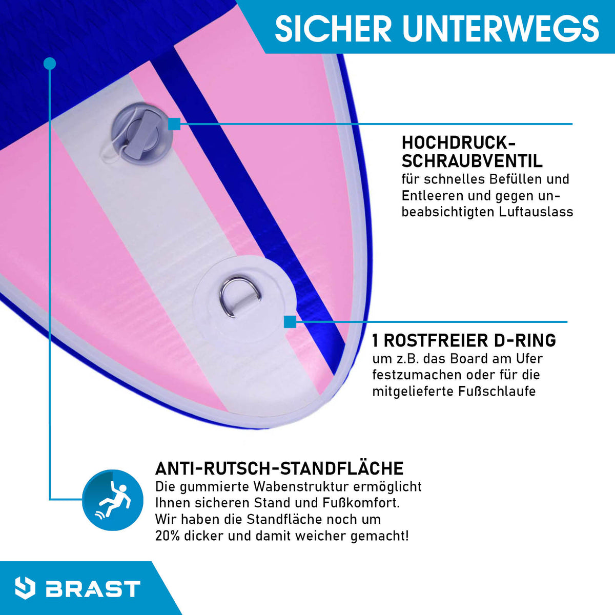 SUP Board aufblasbar SHARK 300 pink
