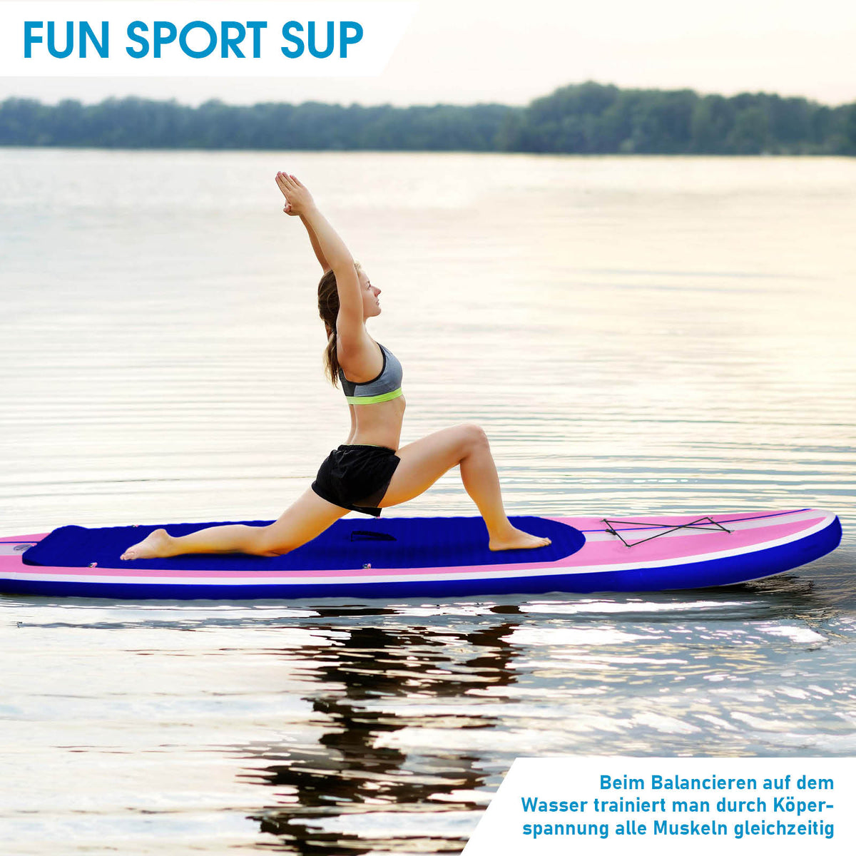 SUP Board aufblasbar SHARK 300 pink