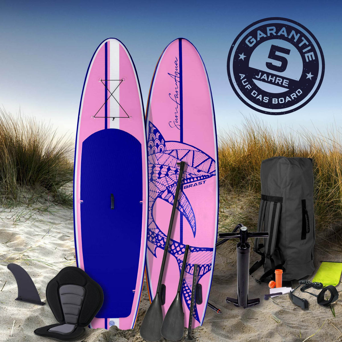 SUP Board aufblasbar SHARK 300 pink