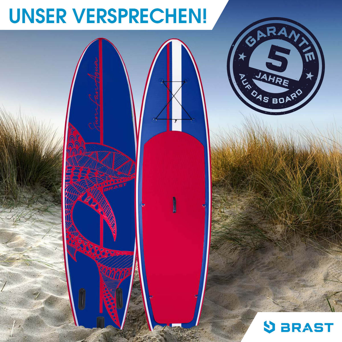 SUP Board aufblasbar SHARK 320 blue/red