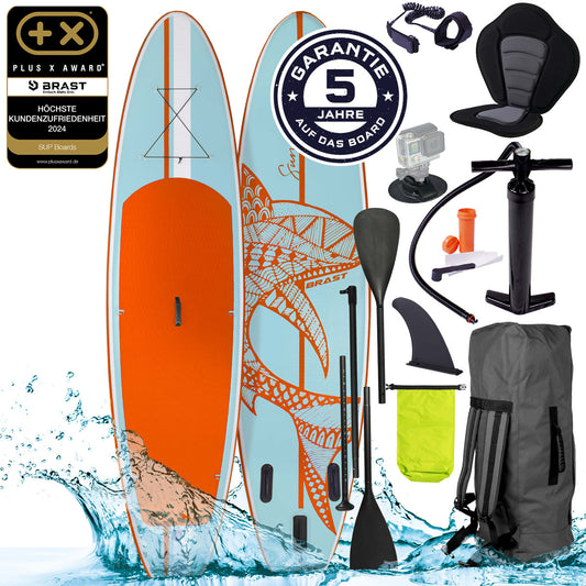 SUP Board aufblasbar SHARK 320 light blue/orange