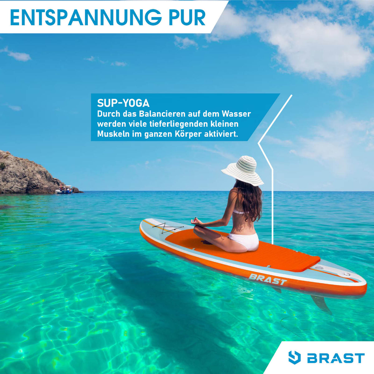 SUP Board aufblasbar SHARK 320 light blue/orange