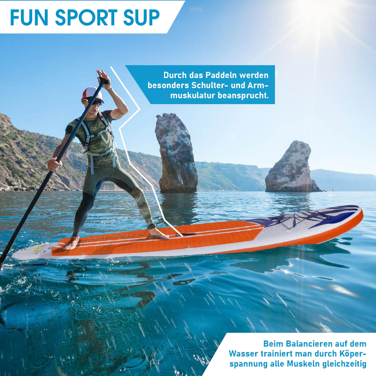 SUP Board aufblasbar FUSION 320 orange
