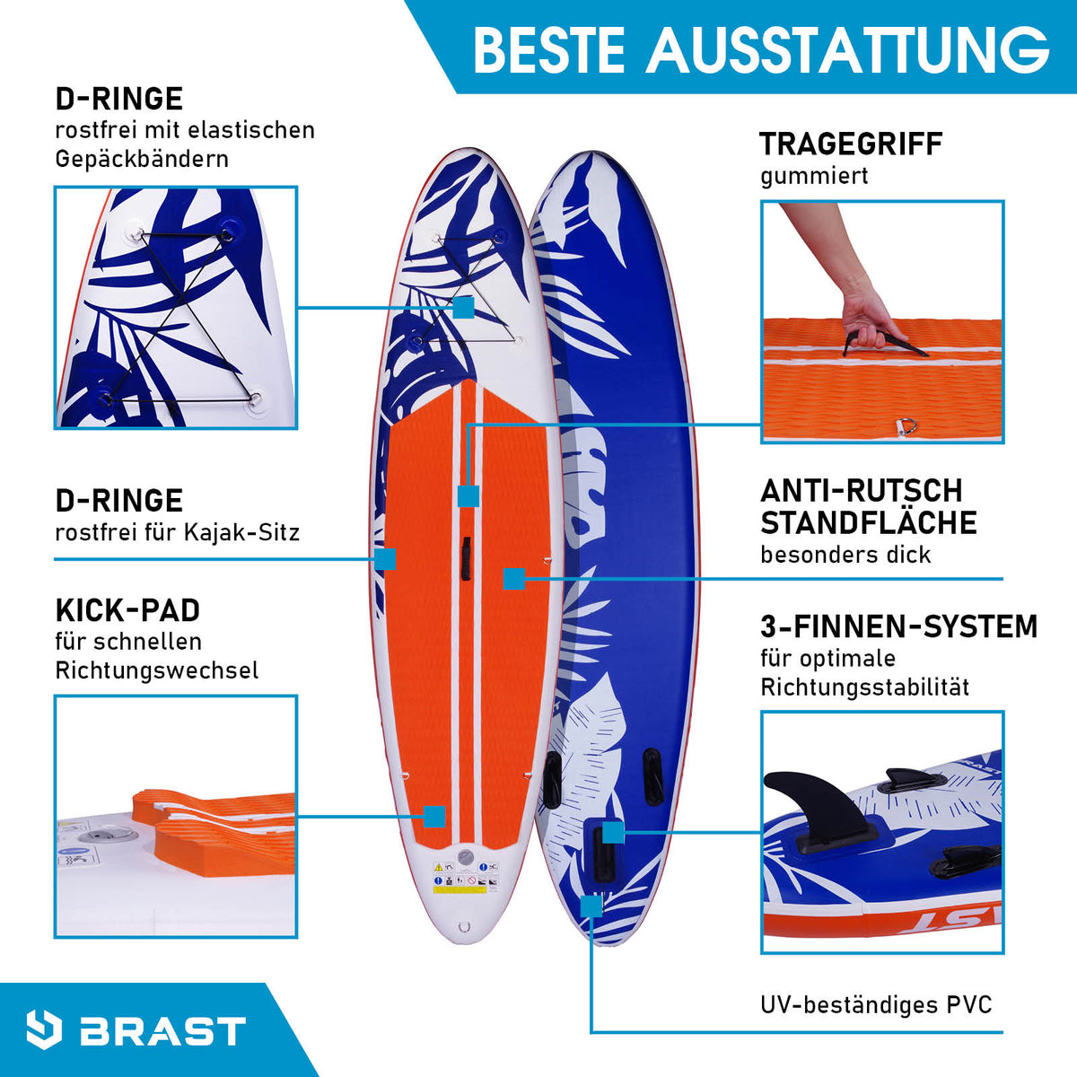 SUP Board aufblasbar FUSION 320 orange