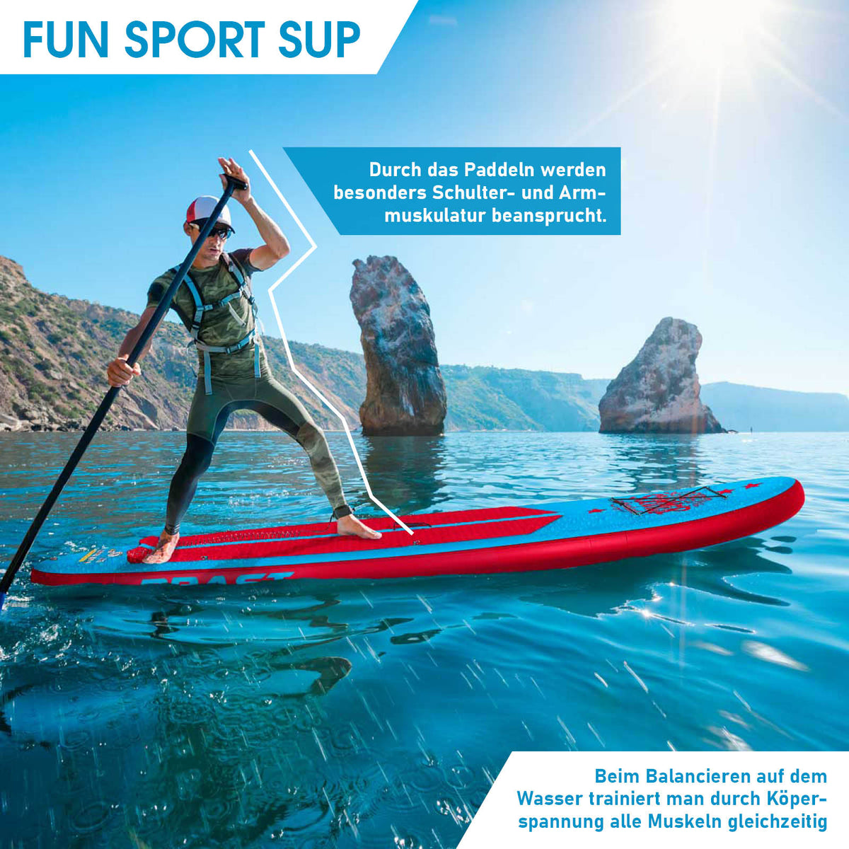Aufblasbares SUP Board Set SUMMER 320 blue/red