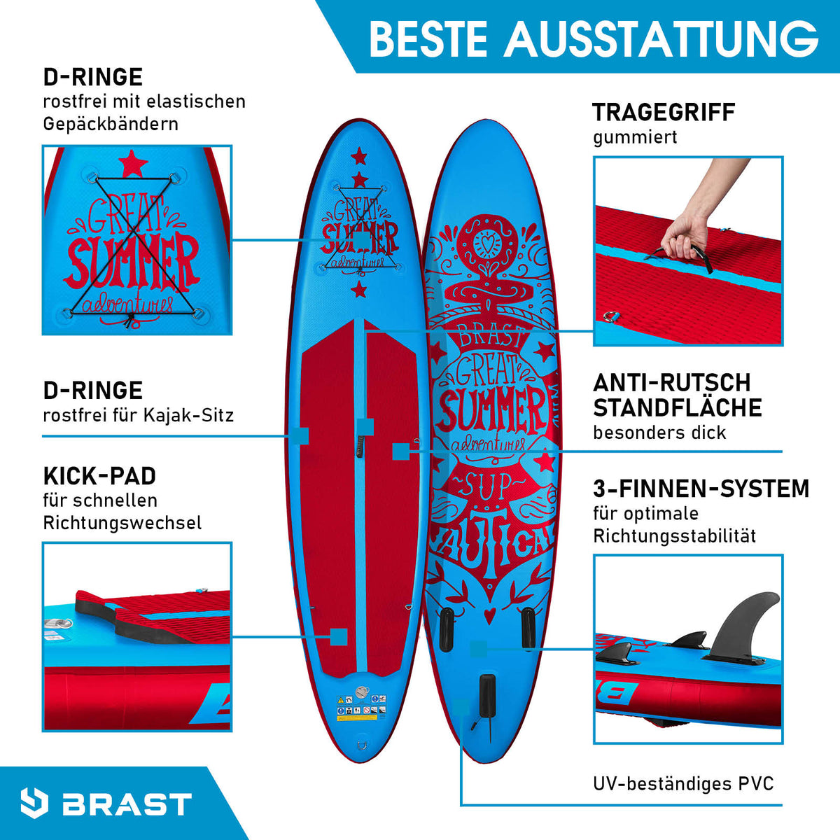Aufblasbares SUP Board Set SUMMER 320 blue/red