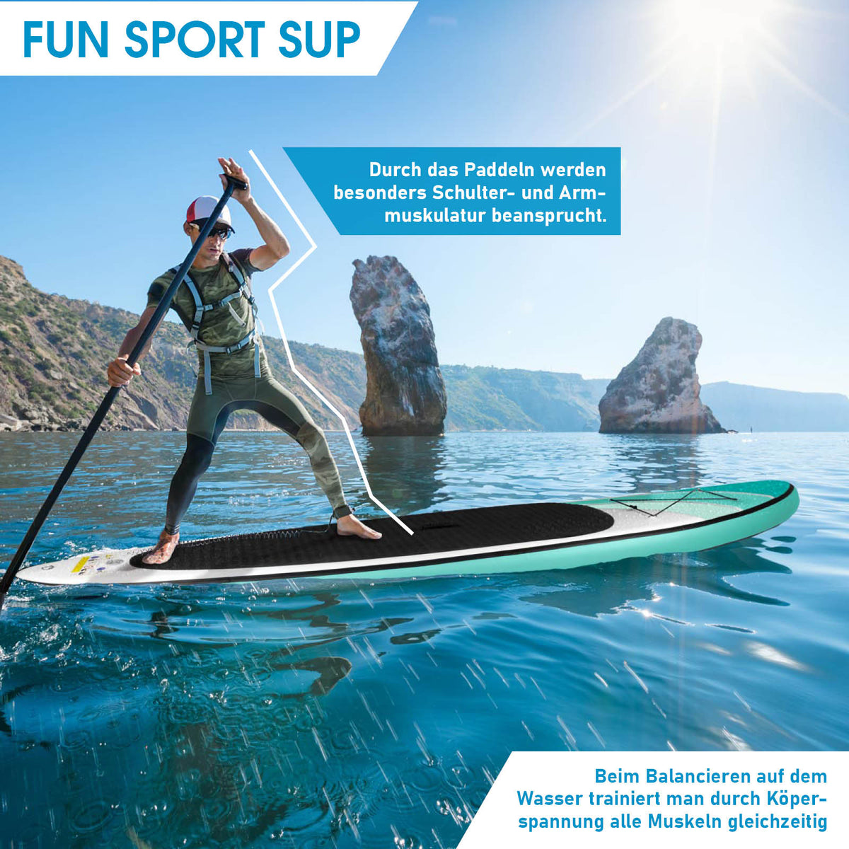 SUP Board aufblasbar mit Sitz WAVE 300