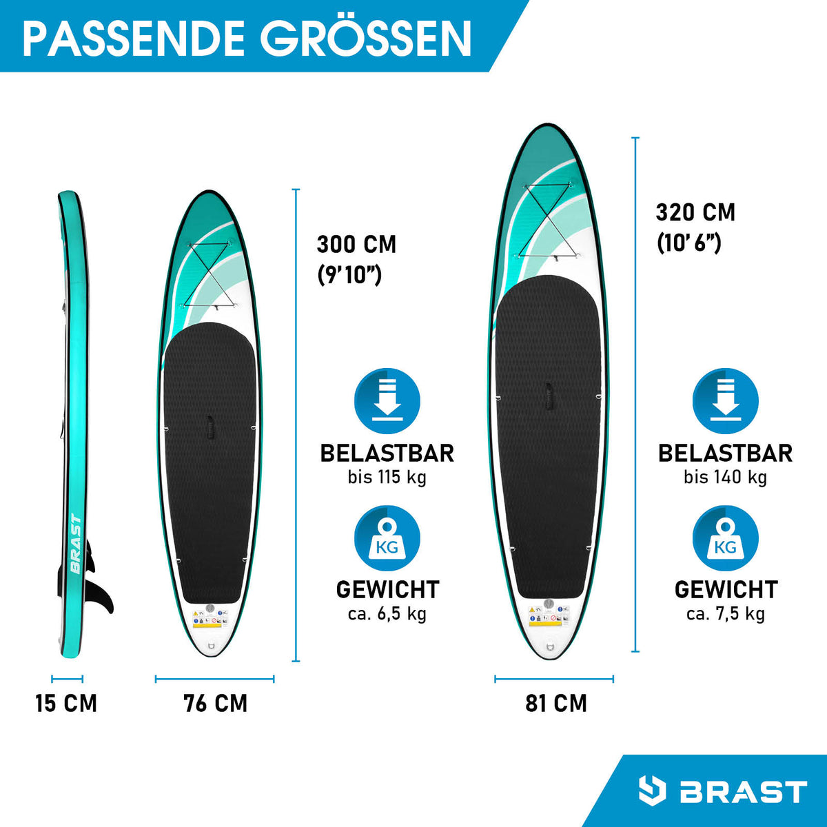 SUP Board aufblasbar mit Sitz WAVE 300